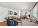 Cozy living room featuring hardwood floors, modern furniture, and abundant natural light at 925 Fulton St, Aurora, CO 80010