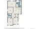 Second floor plan with primary bedroom, two additional bedrooms, and 3 bathrooms at 9921 Spring Hill Pl, Highlands Ranch, CO 80129