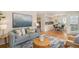 Open floor plan living room view that shows a modern kitchen, dining area and sunlit living area at 9921 Spring Hill Pl, Highlands Ranch, CO 80129