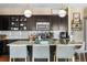 Stylish kitchen with granite countertops, stainless steel appliances, dark cabinetry and modern lighting at 14110 Pastel Ln, Parker, CO 80134