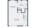 Floorplan featuring kitchen, dining area, living room, and stairway at 2856 Jasmine St, Denver, CO 80207