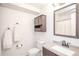 Bright bathroom with a modern vanity, granite countertops, stylish fixtures, and ample storage for comfort at 1288 Gambel Oaks Dr, Elizabeth, CO 80107