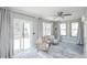 Cozy living room featuring bright windows, accent chairs, and access to a patio at 1288 Gambel Oaks Dr, Elizabeth, CO 80107