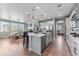 Spacious kitchen with island bar, stainless appliances, open to the dining and living areas at 1667 Fox Trotter Pt, Castle Rock, CO 80104