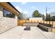 Modern patio with stone accents, built-in bench seating, and a fire pit perfect for outdoor entertaining at 2170 Vine Ave, Boulder, CO 80304