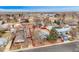 Property lines outlined in red, in aerial neighborhood shot showcasing mix of single-Gathering homes at 329 2Nd St, Frederick, CO 80530