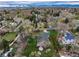 Aerial view of the home highlighting the landscaped yard and neighborhood at 1970 Garland St, Lakewood, CO 80215
