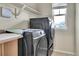Laundry room equipped with modern appliances, storage, a window, and shelving at 239 N Irvington St, Aurora, CO 80018