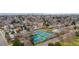 Panoramic aerial view showcasing community tennis courts and neighborhood at 188 S Locust St, Denver, CO 80224
