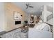 Modern living space open to dining area and stylish fireplace feature at 188 S Locust St, Denver, CO 80224