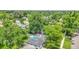 Aerial perspective of the landscaped property featuring lush trees surrounding the area at 1935 Oneida St, Denver, CO 80220