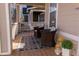 Inviting front porch featuring comfortable seating and stylish decor with a brown furniture set and decor at 4315 Bella Vista Dr, Longmont, CO 80503