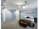 Cozy bedroom with blue walls, soft carpet, and a comfortable bed with ample lighting at 1250 S Boyero Ct, Superior, CO 80027