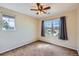 Bedroom with natural light from two windows, carpet, and ceiling fan at 3802 Chaffee Ct, Castle Rock, CO 80109