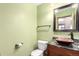 Charming half bath with unique sink basin and fixtures at 5421 S Vivian St, Littleton, CO 80127
