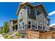 Exterior view featuring a landscaped yard with wooden fencing bordering this charming townhome at 17706 Cherokee St, Broomfield, CO 80023