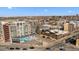 Urban aerial view captures the architectural diversity and bustling streets of the city at 2318 Arapahoe St, Denver, CO 80205