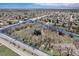 Aerial perspective highlighting the property's size and placement, with easy access to major roads at 9350 W Florida Ave, Lakewood, CO 80232