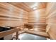 Relaxing cedar wood sauna with bench seating at 1175 Ridge Oaks Dr, Castle Rock, CO 80104