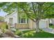 Charming home with a well-manicured lawn and mature tree providing shade in the front yard at 10231 Spotted Owl Ave, Highlands Ranch, CO 80129