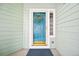 Inviting front door with a wreath and a window, showcasing the entrance of the home at 10231 Spotted Owl Ave, Highlands Ranch, CO 80129