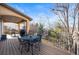 Inviting back deck with a stylish outdoor dining table, chairs, and a serene view at 7035 S Picadilly St, Aurora, CO 80016