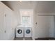 Bright laundry room features updated washer and dryer, a window and ample storage at 1165 N Pennsylvania St # 3B, Denver, CO 80203