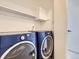 Basement laundry room with modern Electrolux washer and dryer at 1218 Ascot Ave, Highlands Ranch, CO 80126