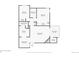 One-story floor plan featuring two bedrooms, one bath, kitchen, living room and patio at 7820 W 87Th Dr # A, Arvada, CO 80005