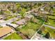 Aerial shot of a home in a peaceful residential area with well-maintained yards and mature trees at 7751 S Race St, Centennial, CO 80122