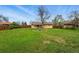 Expansive backyard features a cozy fire pit area, covered patio, and mature trees at 7751 S Race St, Centennial, CO 80122