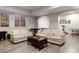 Finished basement features light gray walls, luxury vinyl plank flooring and comfortable seating at 5055 Mcclure Ln, Castle Rock, CO 80108