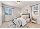 Cozy bedroom featuring a comfortable bed, two windows and natural light at 821 Boulder Peak Ave, Erie, CO 80516