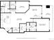 Detailed floor plan showcasing the layout of the home, including kitchen, living room, and bedrooms at 6619 E Lowry Blvd # 101, Denver, CO 80230
