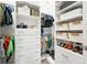 Organized closet with shelves, drawers, and hanging space for clothes and shoes at 6619 E Lowry Blvd # 101, Denver, CO 80230