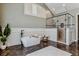 Modern bathroom featuring a freestanding tub, glass shower, and elegant tile work at 4749 Starfire Cir, Castle Rock, CO 80104