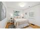 A cozy bedroom with hardwood floors, white walls, and bright windows, creating a serene and comfortable space at 3055 N Albion St, Denver, CO 80207