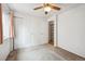 This bedroom features plush carpeting and has a closet for storage needs at 11418 Macon St, Commerce City, CO 80640