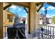 Inviting balcony features a Traeger grill, seating and views of the neighborhood at 10546 Graymont Ln # D, Highlands Ranch, CO 80126