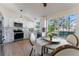 Bright dining area with natural light and a view of the modern kitchen appliances at 4249 S Biscay Cir, Aurora, CO 80013