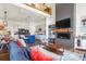 Stylish living room with an open layout, leading into the kitchen and dining area at 581 Fairview Blvd, Breckenridge, CO 80424