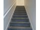 Carpeted stairs with white trim, leading to the upper level of the home at 9642 E Idaho Pl, Aurora, CO 80247