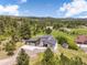Aerial view of modern house surrounded by green trees and landscaped yard at 3630 Mesa Verde Rd, Monument, CO 80132