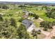Expansive aerial view showcasing a modern home with lush greenery and neighboring properties at 3630 Mesa Verde Rd, Monument, CO 80132