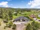 Breathtaking aerial view of a modern home with a three car garage, surrounded by trees and green fields at 3630 Mesa Verde Rd, Monument, CO 80132