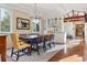 Sunlit dining room featuring a wooden table with seating for six, hardwood floors, and built-in cabinetry at 2400 S Clayton St, Denver, CO 80210