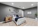 Contemporary bedroom features carpet flooring, gray walls, and designer decor, creating a stylish retreat at 2776 Badlands Ct, Castle Rock, CO 80109