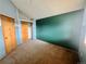 A carpeted bedroom featuring two closets and a large blank wall at 10064 Westside Cir, Littleton, CO 80125