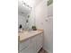 Clean bathroom featuring a vanity with a large mirror and decorative elements at 2875 S Tower Way, Aurora, CO 80013