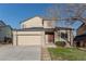 Charming two-story home featuring a two-car garage, well-maintained lawn, and mature trees at 2875 S Tower Way, Aurora, CO 80013